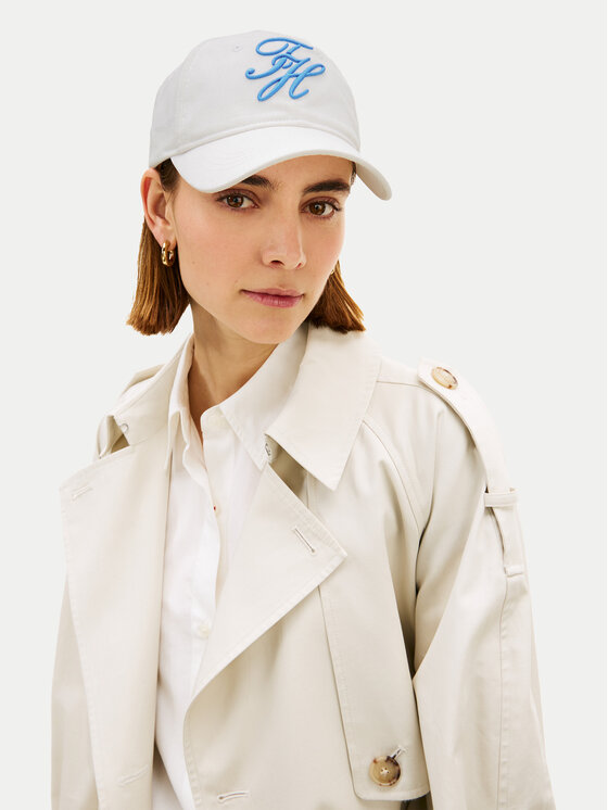 Tommy Hilfiger Tommy Hilfiger Cepure ar nagu Logo Embroidery Baseball Cap AW0AW18338 Balts