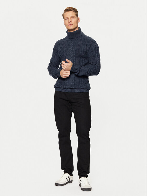 Blend Blend Rollkragenpullover 20717438 Dunkelblau Regular Fit