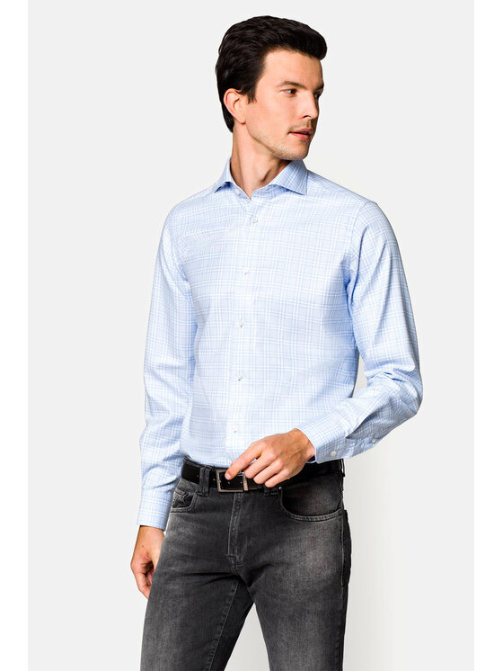 Lancerto Lancerto Koszula Ramona 2 KO073120000024 Błękitny Slim Fit