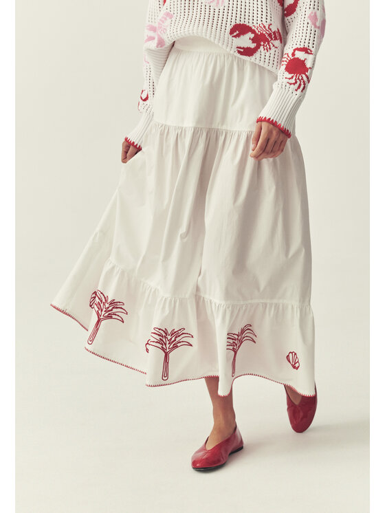 TATUUM TATUUM Midi sukňa SISA Biela Flare Fit