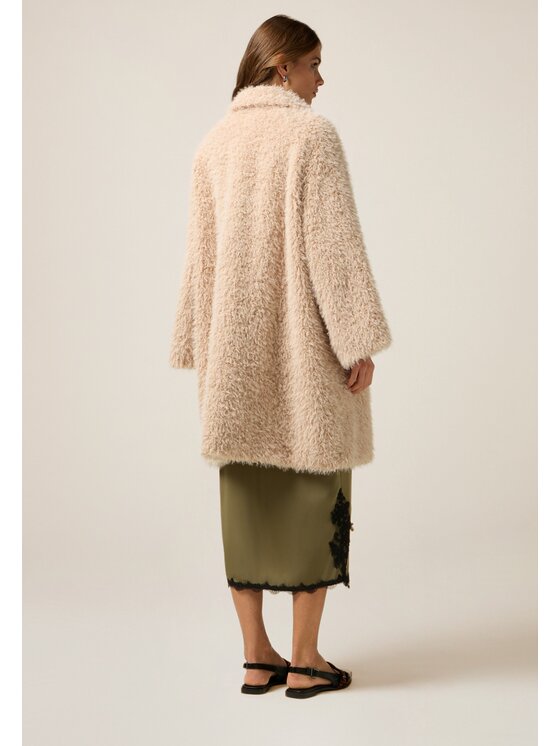 Oltre Oltre Cappotto invernale 8091E000174N006 Crema Regular Fit