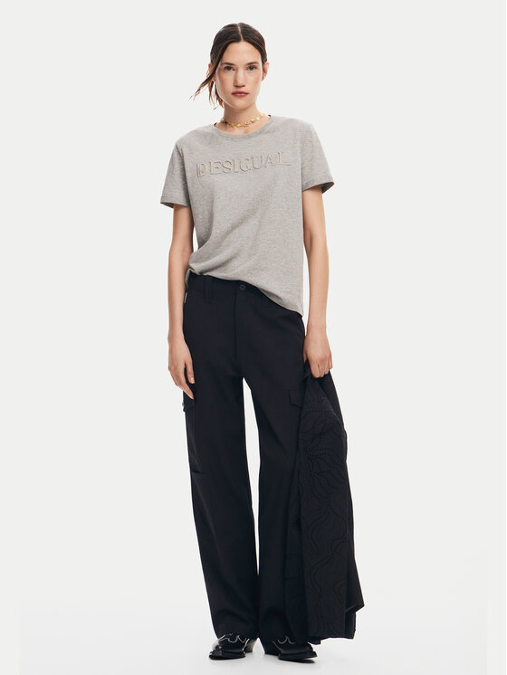 Desigual Desigual T-shirt Brandy 24WWTK24 Siva Regular Fit