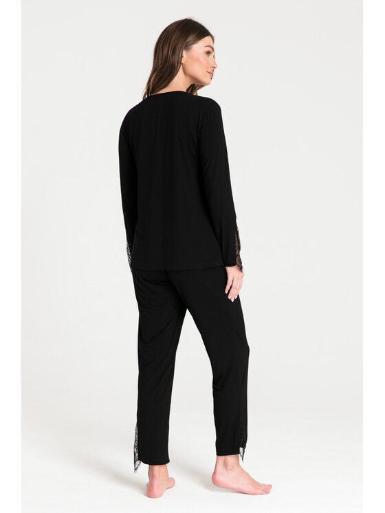 LaLupa LaLupa Koszula nocna LA072 Czarny Comfortable Fit