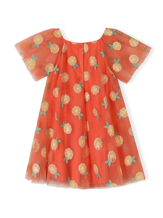 minoti minoti Sukienka elegancka 30DRESS117 Pomarańczowy Regular Fit
