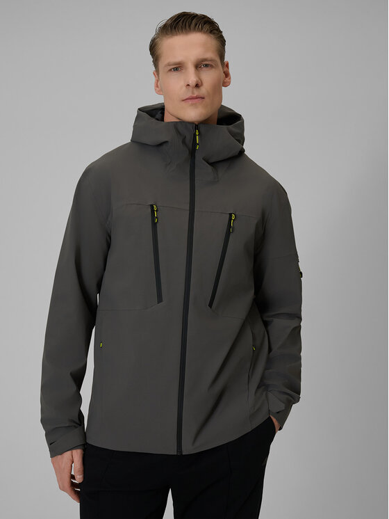 4F 4F Kurtka przejściowa MIDSHOP TEXTILE Szary Regular Fit