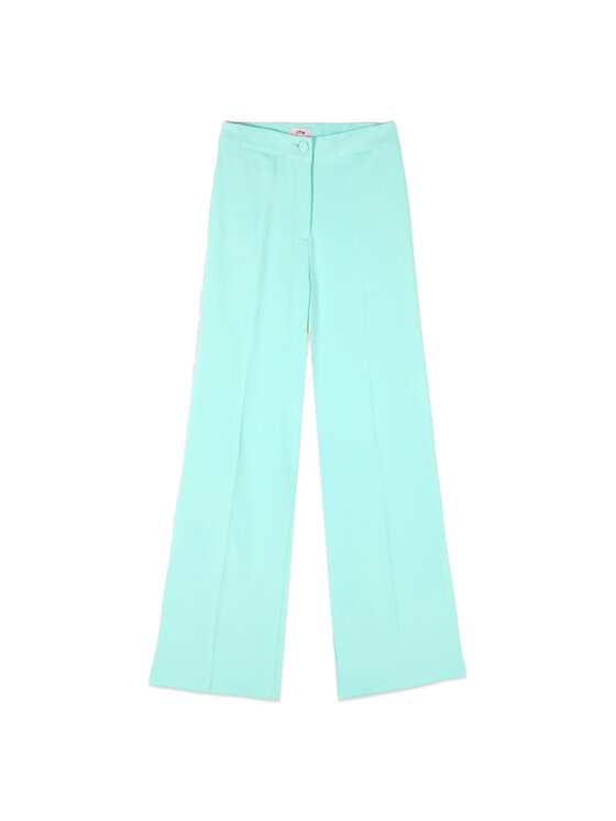 Oltre Oltre Pantaloni di tessuto P022R008885N005 Turchese Baggy Fit