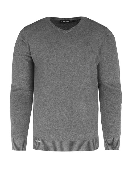 Volcano Volcano Sweter S-STIG Szary Regular Fit
