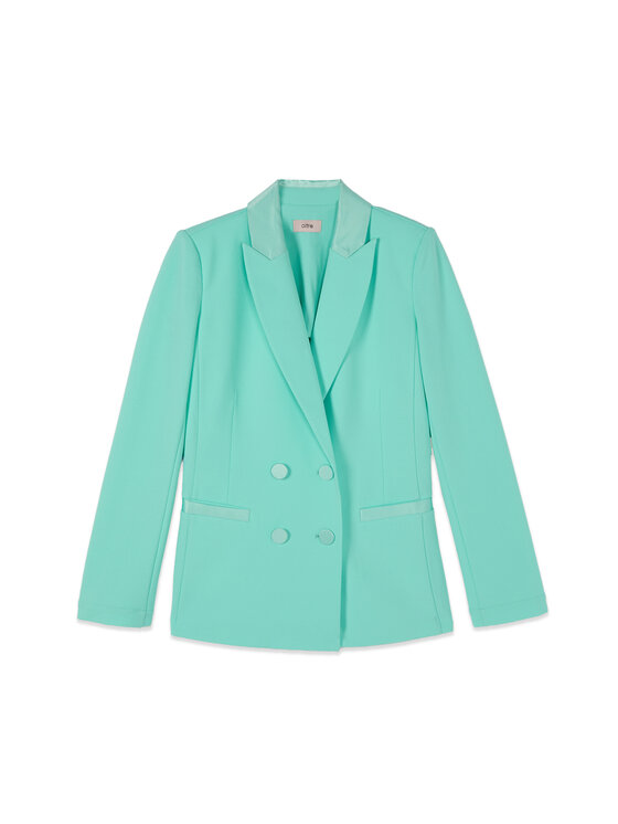Oltre Oltre Giacca da abito Q782R104615N015 Turchese Slim Fit