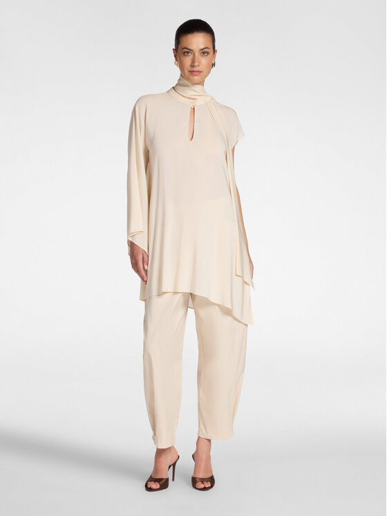Elena Mirò Elena Mirò Bluzka 2000Z000043N002 Kremowy Regular Fit