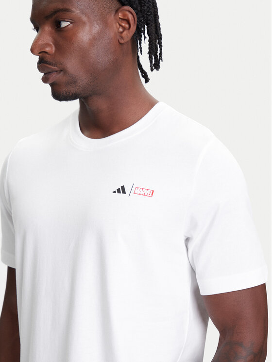 adidas adidas T-Shirt Marvel Spider-Man Web Logo JL8056 Λευκό Regular Fit