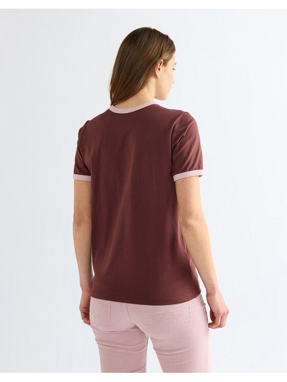 Wrangler Wrangler T-Shirt RINGER TEE Fioletowy Slim Fit