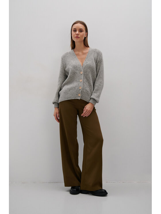 Fobya Fobya Kardigan F2060 Szary Basic Fit