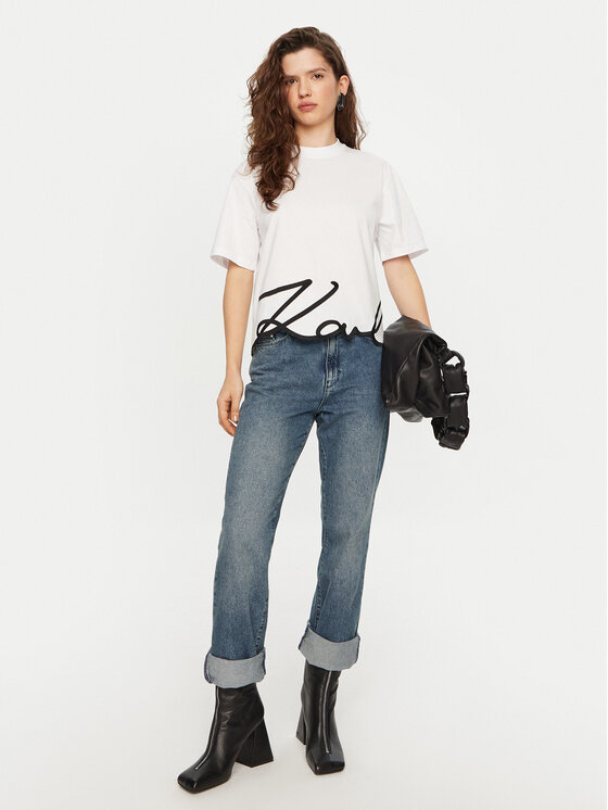 KARL LAGERFELD KARL LAGERFELD T-krekls A1W17013 Balts Regular Fit