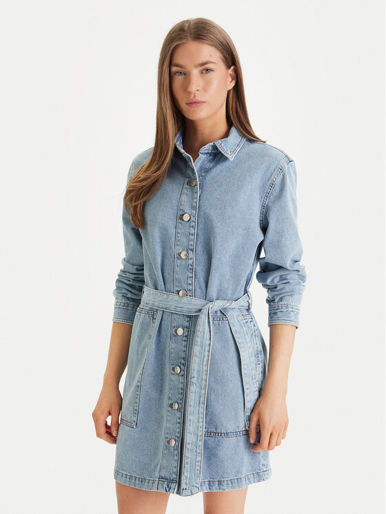 Calvin Klein Jeans Rochie de blugi LV047F671G Albastru Regular Fit