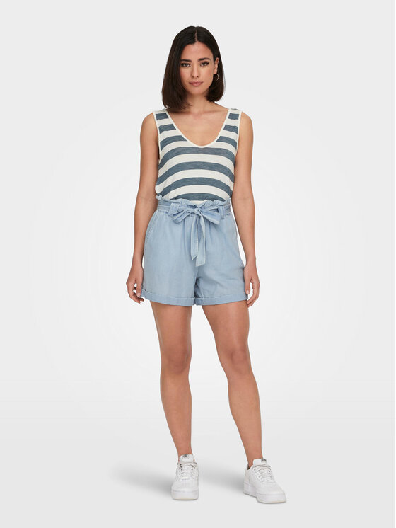 ONLY ONLY Szorty materiałowe Bea 15255715 Błękitny Regular Fit