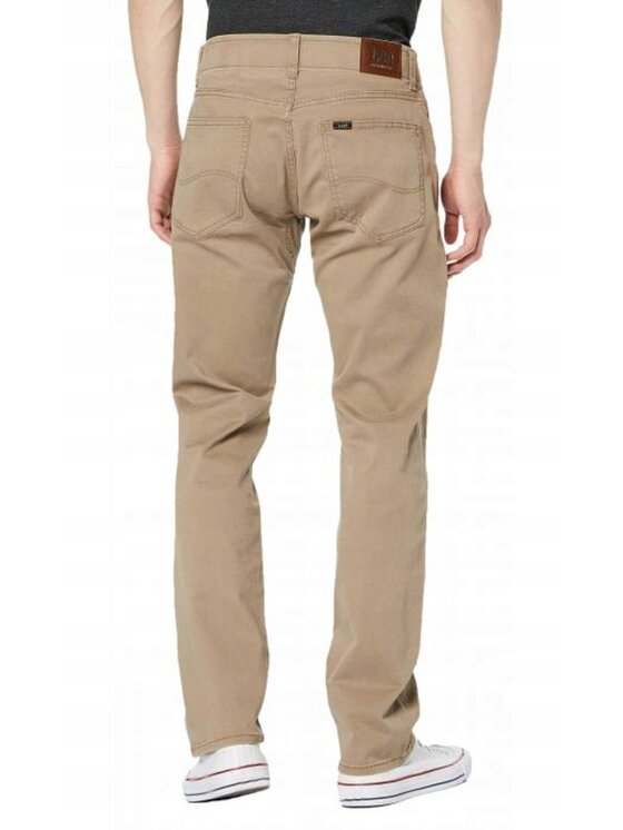 Lee Lee Spodnie materiałowe Straight Fit XM Extreme Motion MVP Beżowy Tapered Fit