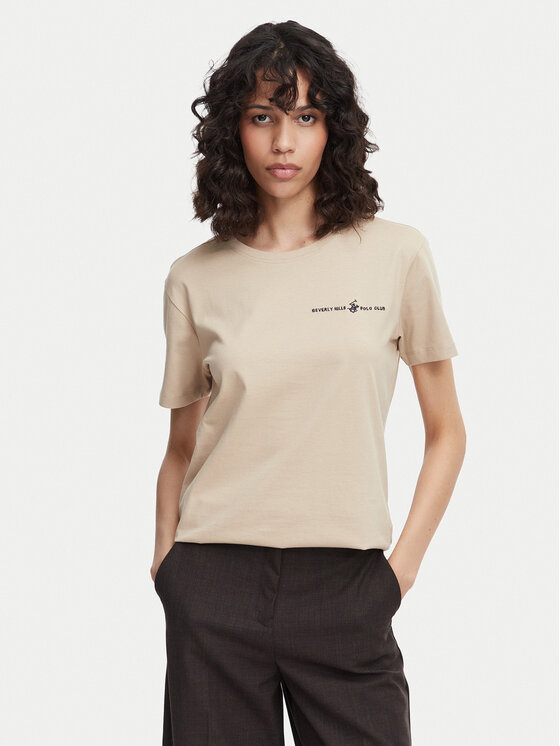 Beverly Hills Polo Club Tricou P-SS26W-TS085 Bej Regular Fit