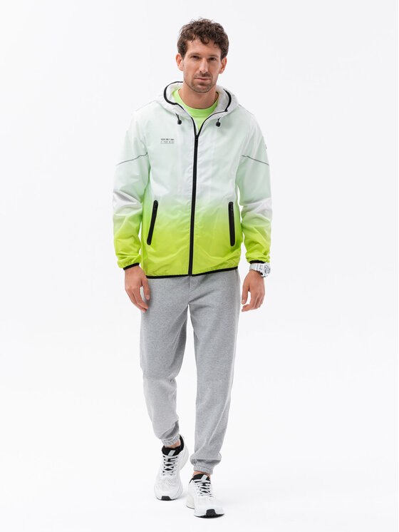 Ombre Ombre Kurtka przejściowa OM-JANP-0104 Zielony Regular Fit