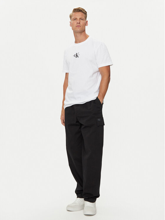 Calvin Klein Jeans Calvin Klein Jeans Παντελόνι υφασμάτινο J30J326848 Μαύρο Straight Fit
