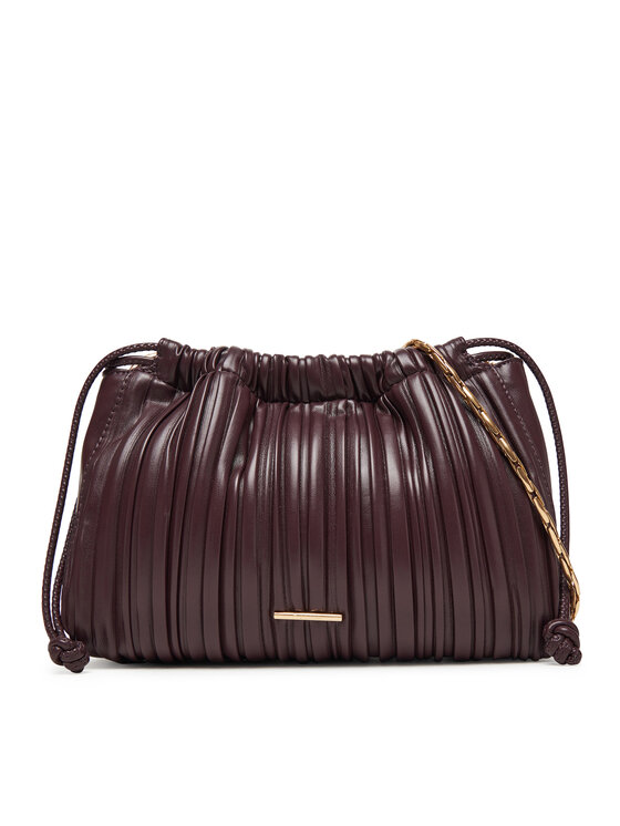 Calvin Klein Torebka Plisse Drawstring Bag LV04F3076G Bordowy
