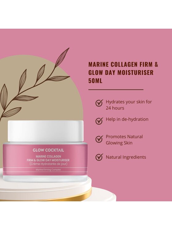 Glow Cocktail Glow Cocktail Krem Dzienny Kolagen Morski – Ujędrniający i Rozświetlający 50 ml Pielęgnacja na dzień