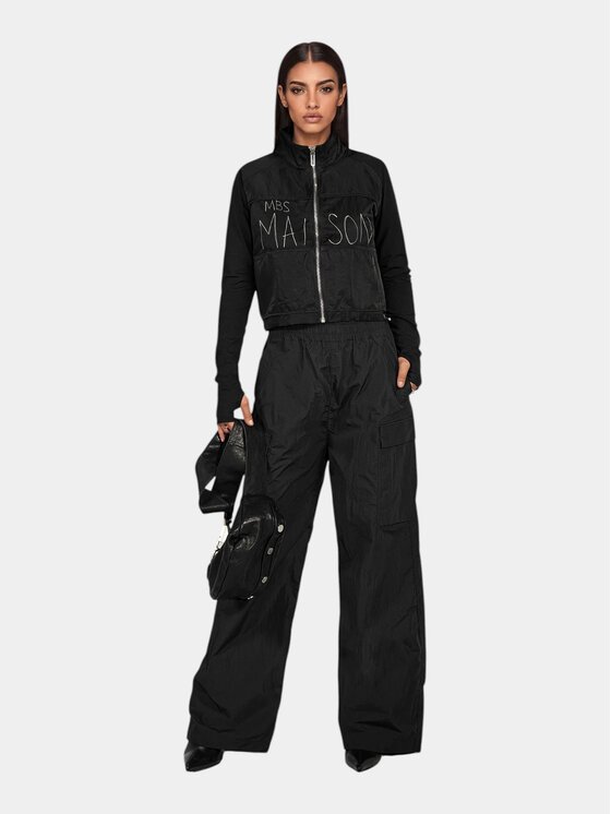 MADE BY SOCIETY MADE BY SOCIETY Kurtka anorak VAGUE Hoodie - H27766 Czarny Basic Fit