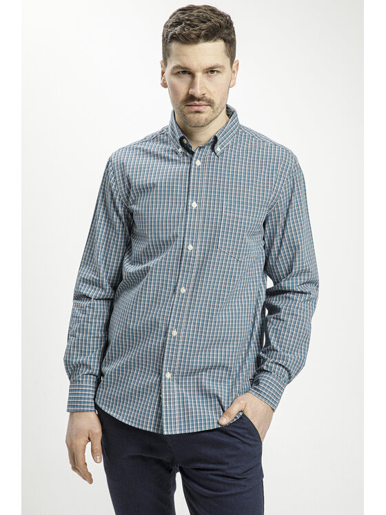 Cross Jeans Cross Jeans Koszula 35565-467 Niebieski Regular Fit