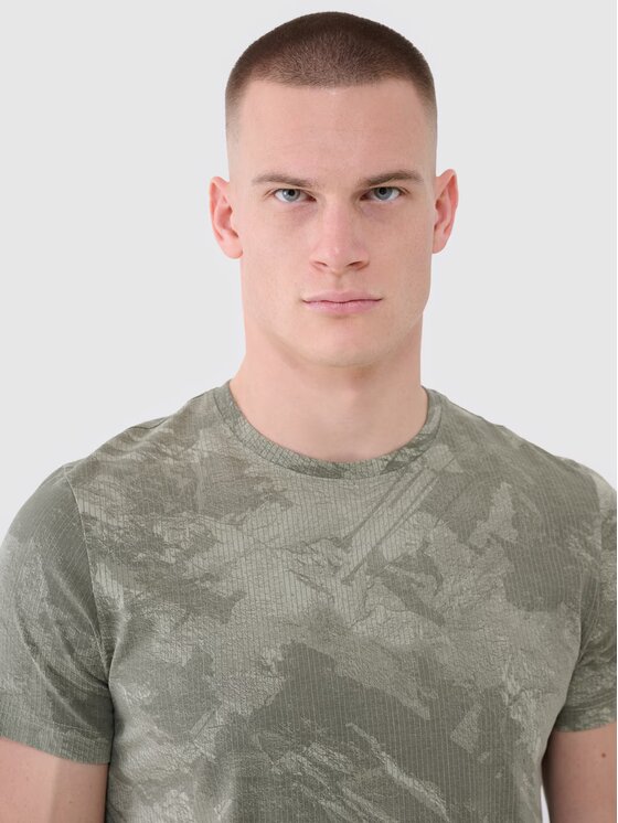 4F 4F T-Shirt 4FWSS25TTSHM1960-44A Khaki Regular Fit