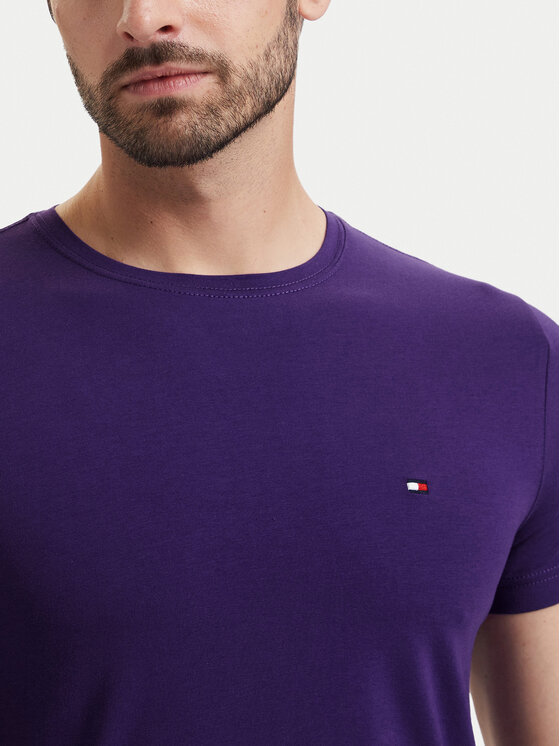 Tommy Hilfiger Tommy Hilfiger T-Shirt MW0MW10800 Fioletowy Slim Fit