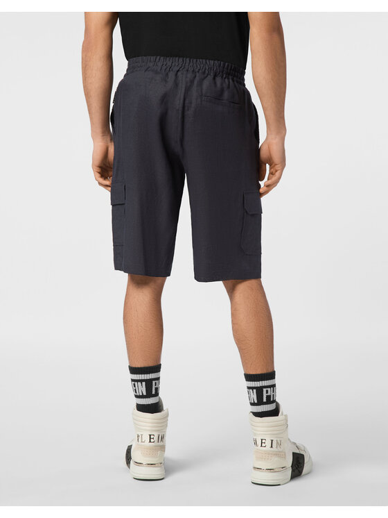 PHILIPP PLEIN PHILIPP PLEIN Šortky z materiálu 24503 Světle modrá Regular Fit