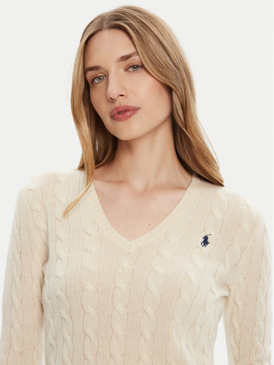 Polo Ralph Lauren Polo Ralph Lauren Pulover 211971866001 Écru Slim Fit