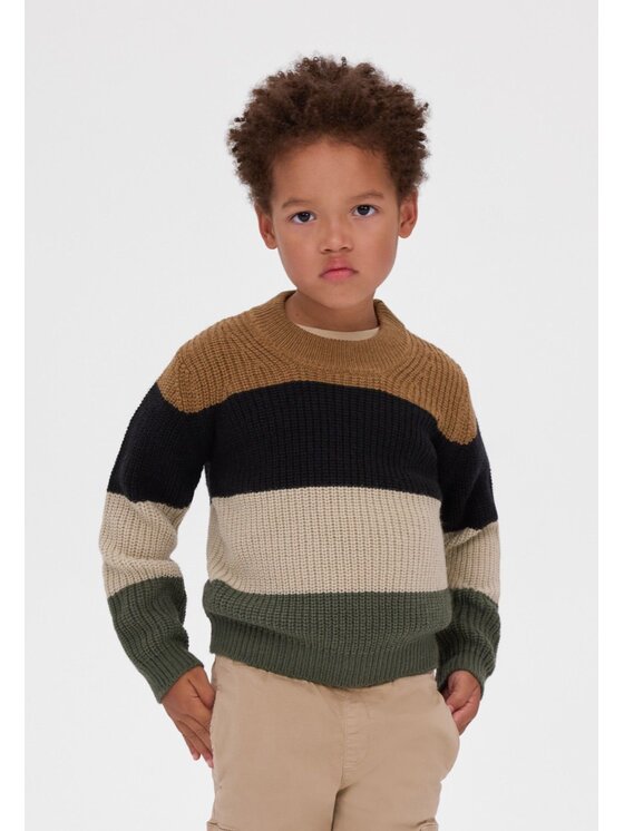 minoti minoti Sweter 33KNIT200 Brązowy jasny Regular Fit