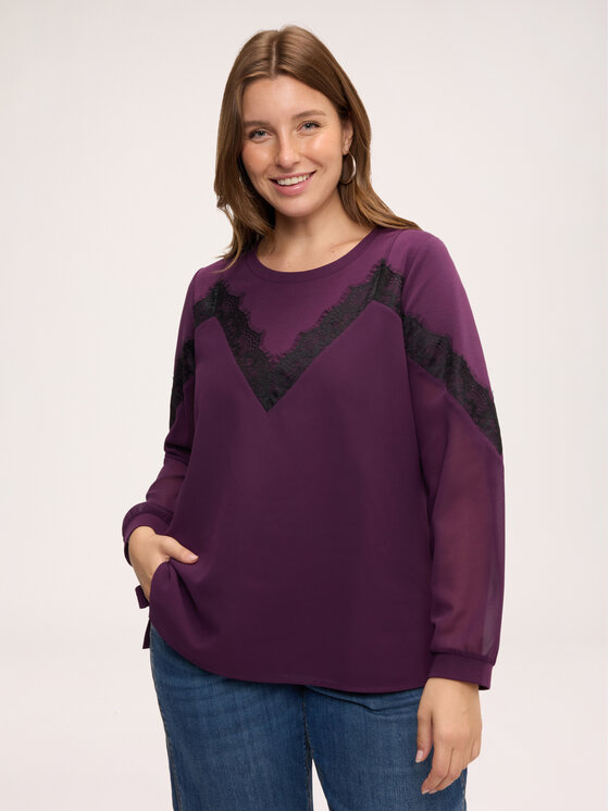 Fiorella Rubino Fiorella Rubino Bluza G815L009325N029 Fioletowy Regular Fit