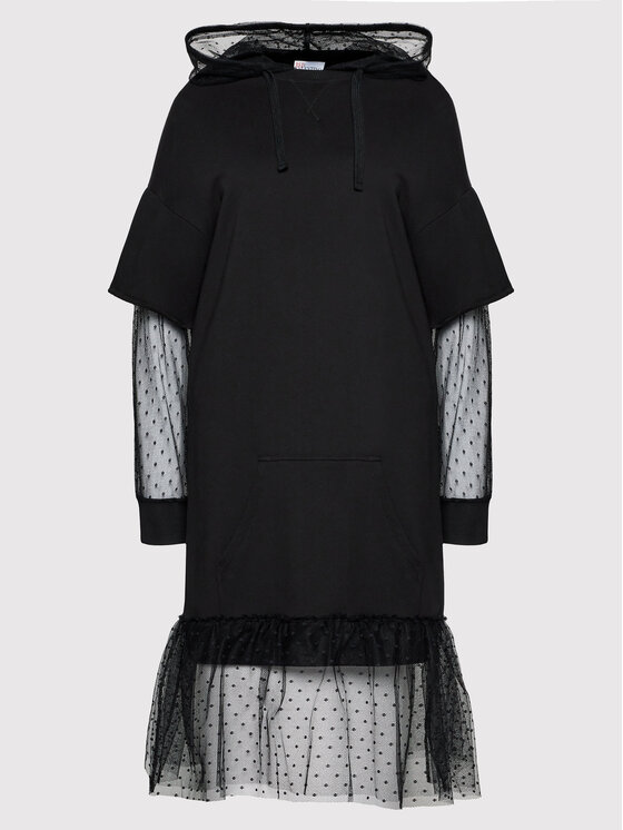 Red Valentino Red Valentino Плетена рокля 1R3MJ09H Черен Regular Fit