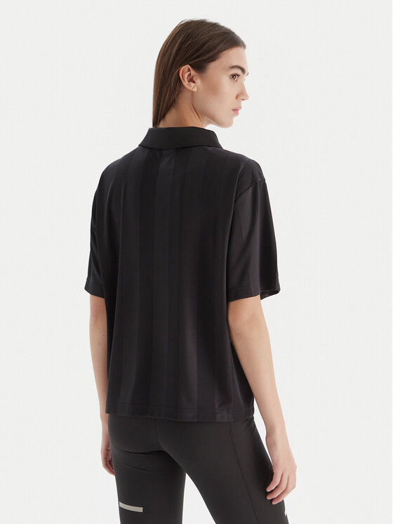 adidas adidas Тениска с яка и копчета Tiro JN2749 Черен Loose Fit