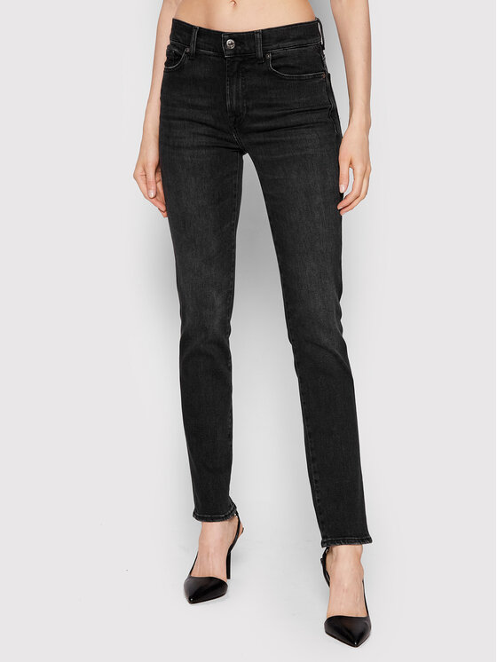 7 For All Mankind Džinsi Roxanne JSWXC320LB Melns Slim Fit