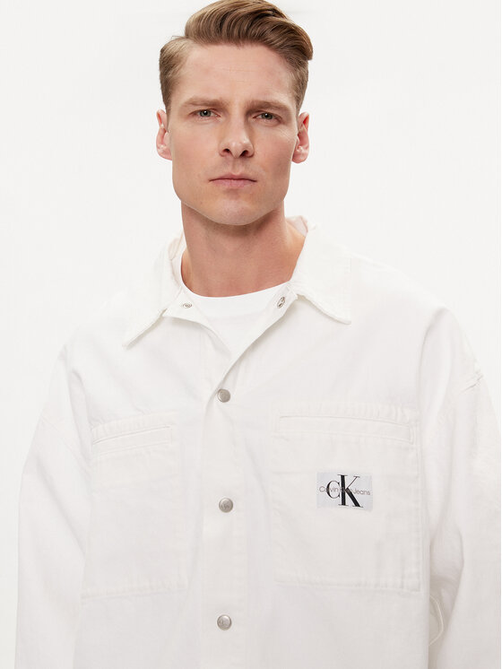Calvin Klein Jeans Calvin Klein Jeans camicia di jeans J30J324869 Bianco Relaxed Fit