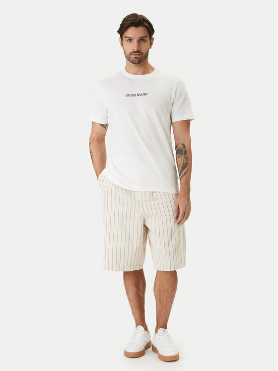 Guess Jeans Guess Jeans Tricou M6GIZ3 KE942 Écru Regular Fit