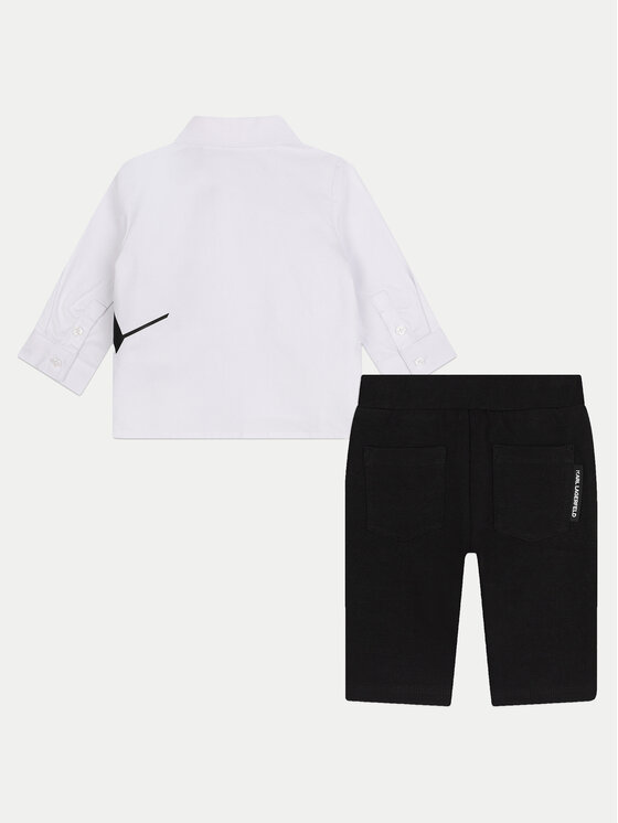 Karl Lagerfeld Kids Karl Lagerfeld Kids Komplet koszula i spodnie materiałowe Z30294 M Kolorowy Regular Fit