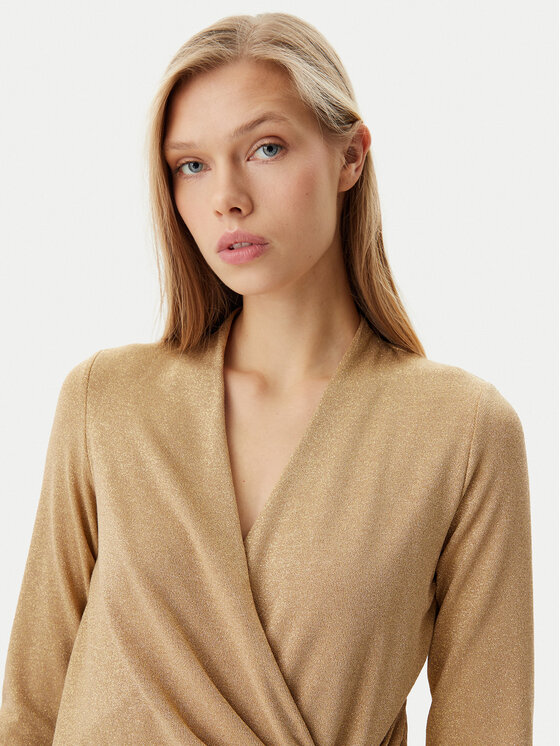 Rinascimento Rinascimento Kokteiļkleita CFC0122980003 Zelta Regular Fit