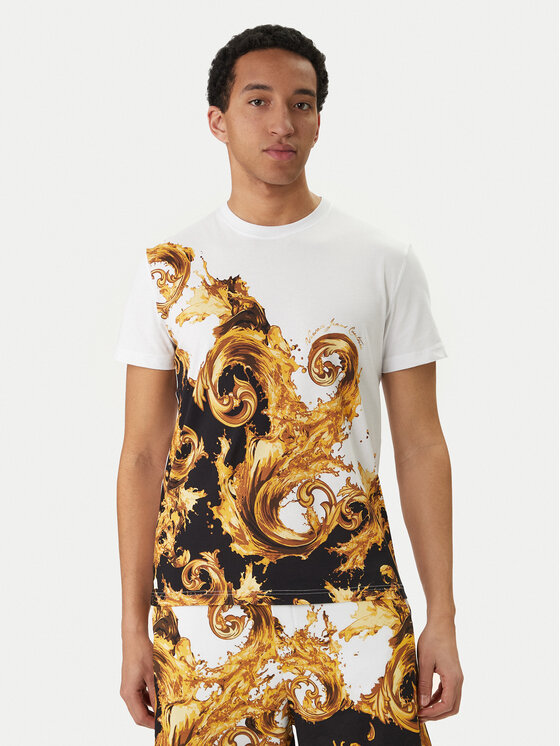 Versace Jeans Couture Tricou 80GAH6SB JS541 Alb Slim Fit
