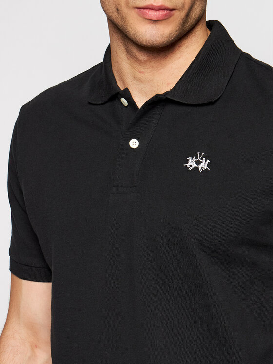 La Martina La Martina Polo majica BPMP01 PK031 Črna Regular Fit