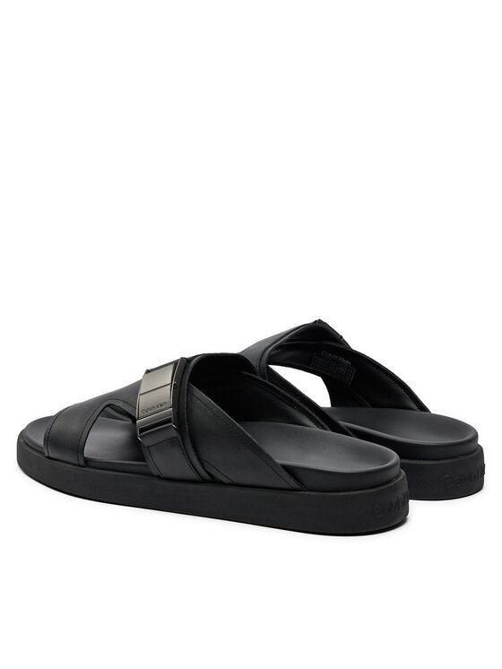 Calvin Klein Calvin Klein Šľapky 3 Strap W/ Iconic Plaque HM0HM01382 Čierna