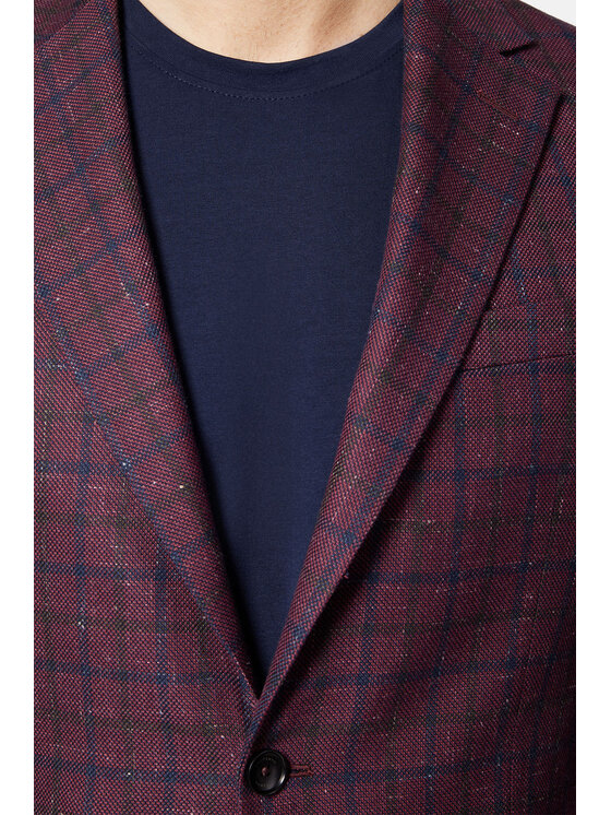 Lancerto Lancerto Marynarka Savona MA099123000012 Bordowy Slim Fit