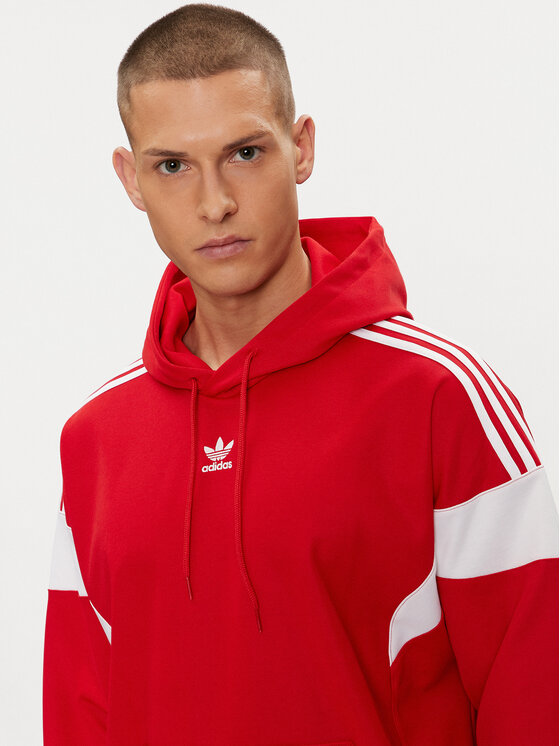 adidas adidas Majica dugih rukava Adicolor Classics Cut Line Hoodie IB9945 Crvena Loose Fit