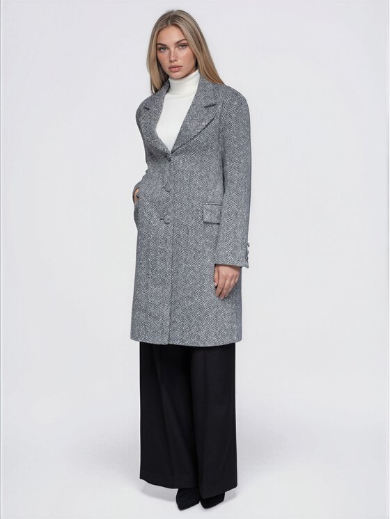 Ombre Ombre Kabát pro přechodné období OW-CT-E0018 Šedá Regular Fit
