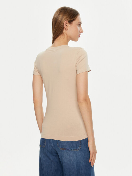 Guess Guess T-Shirt W5RI11 J1314 Beżowy Regular Fit
