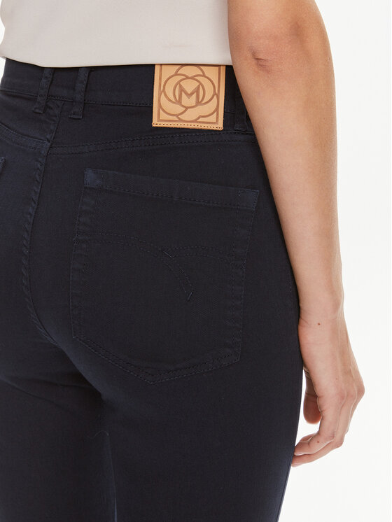 Marella Marella Pantaloni di tessuto Olpe 2331310334 Blu scuro Cropp Flare Fit