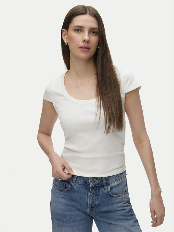 Vero Moda Tricou Chloe 10344953 Alb Slim Fit