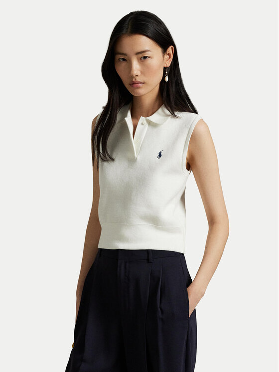 Polo Ralph Lauren Pulover 211970666001 Alb Regular Fit